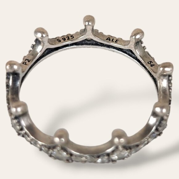 Pandora 925 Sparkling Crown Ring (sz 54/6.5) - Picture 6 of 11
